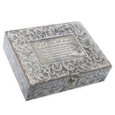 Remember the Little Things Embossed Grey Filigree Bereavement Music Box Plays Amazing Grace