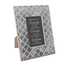 God Grant Me Serenity 9.5 x 7.5 Embossed Grey Moroccan Frame