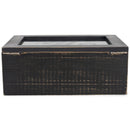 Cottage Garden Tea Black Woodgrain 9 x 6.25 Pine Wood Tea Storage Chest