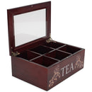 Cottage Garden Tea Cherry Woodgrain 9 x 6.25 Pine Wood Tea Storage Chest