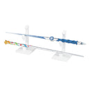 Cottage Garden Scrolled White Woodgrain 4.5 inch Resin Wand Stand 2 Piece Set