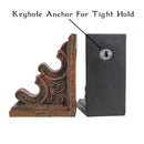 Cottage Garden Corbel Dark Woodgrain 6.25 inch Resin Book End Wand Stand 2 Piece Set