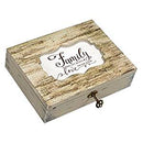 Family Decoupage Barnwood Gray Musical Box Plays Tune Wonderful World
