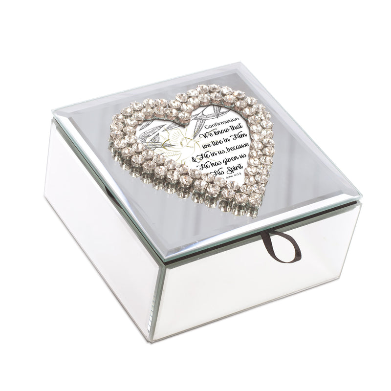 Confirmation Live Him Rhinestone Mirror Music Box Plays Amazing Grace