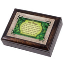 Irish Blessing Green Shamrocks Italian Design Jewelry Music Box Plays When Irish Eyes Smile
