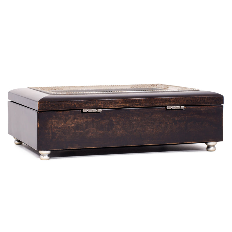 Cottage Garden Retirement Time for a New Adventure Burlwood Jewelry Music Box Plays Amazing Grace