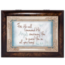 Cottage Garden He Will Command His Angels Burlwood Jewelry Music Box Plays Amazing Grace