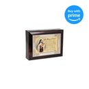 Cottage Garden St. Therese of Lisieux Dark Wood Finish Jewelry Music Box Plays Tune Ave Maria