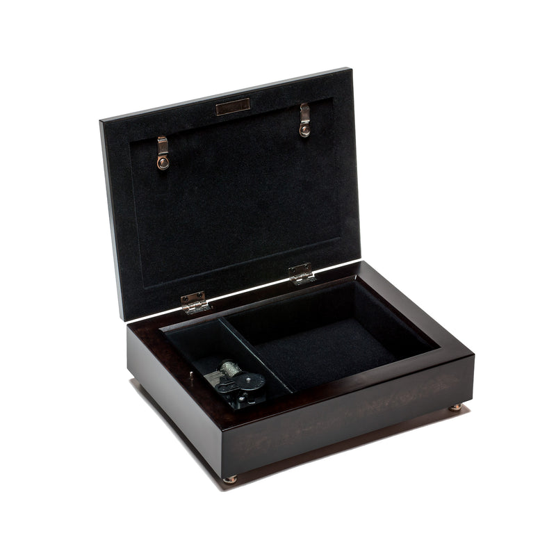 Cottage Garden Happy 50th Anniversary Burlwood Jewelry Music Box Plays Wind Beneath My Wings
