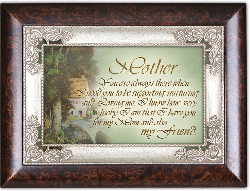 Cottage Garden Mother You are Always There Burlwood Jewelry Music Box Plays Irish Eyes