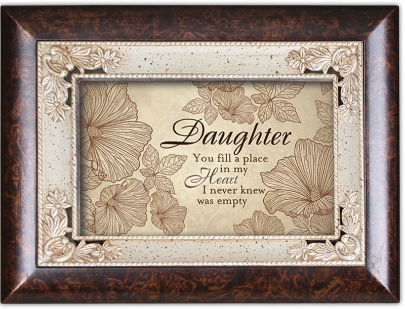 Cottage Garden Daughter You Fill a Place in My Life Burlwood Jewelry Music Box Plays Light Up My Life