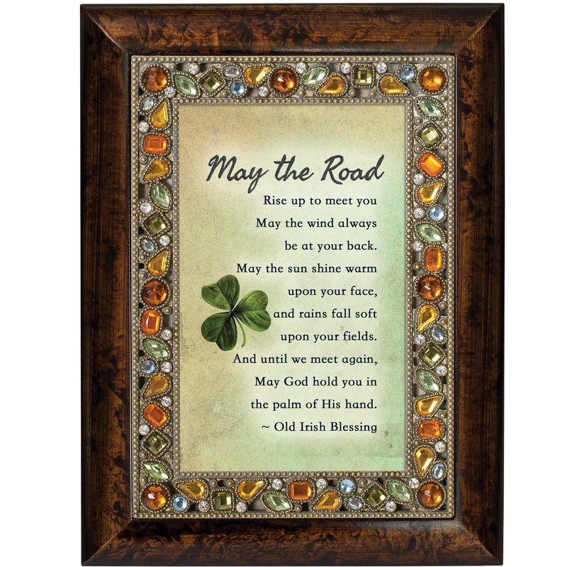 Cottage Garden Irish Blessing May The Road Amber Earth Tone Easel Back Photo Frame