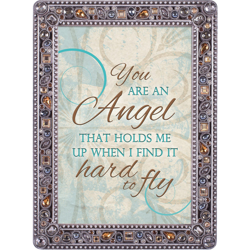 Cottage Garden You are an Angel Jeweled Pewter Colored 5 x 7 Easel Back Photo Frame