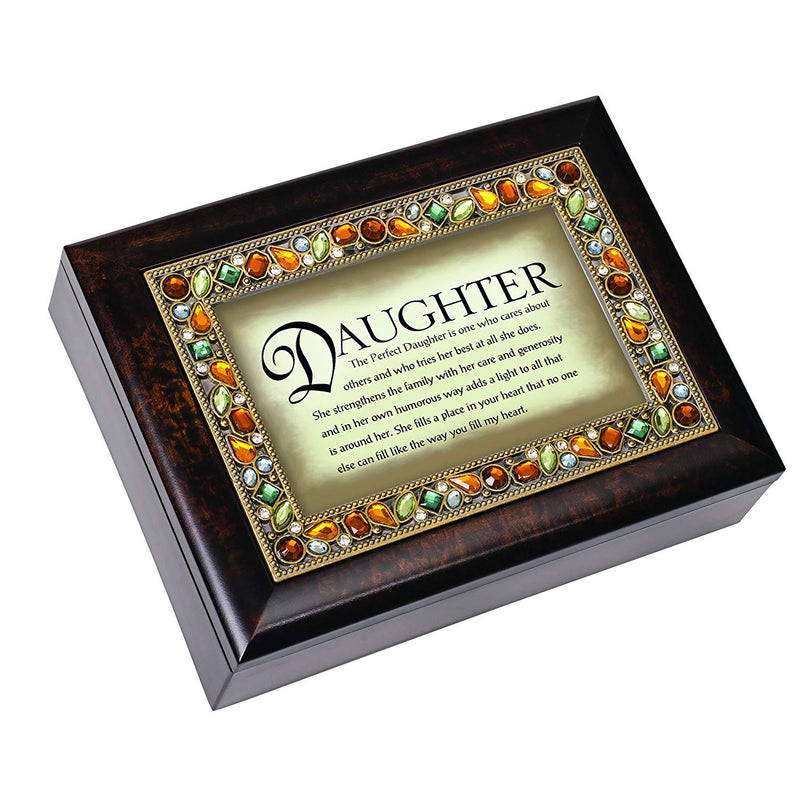 Perfect Daughter Cares Others Amber Music Box Plays Wonderful World