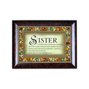 Cottage Garden The Perfect Sister is Kind Giving Amber Earth Tone Jewelry Music Box Plays Edelweiss