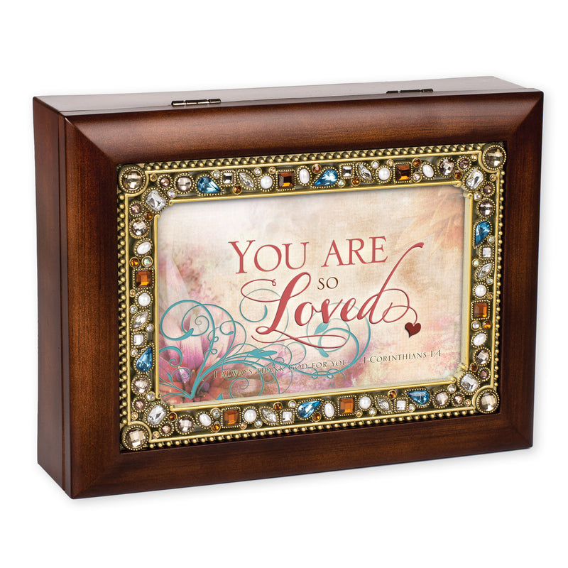 You are So Loved John 3:16 Jeweled Musical Music Jewelry Box Plays How Great Thou Art
