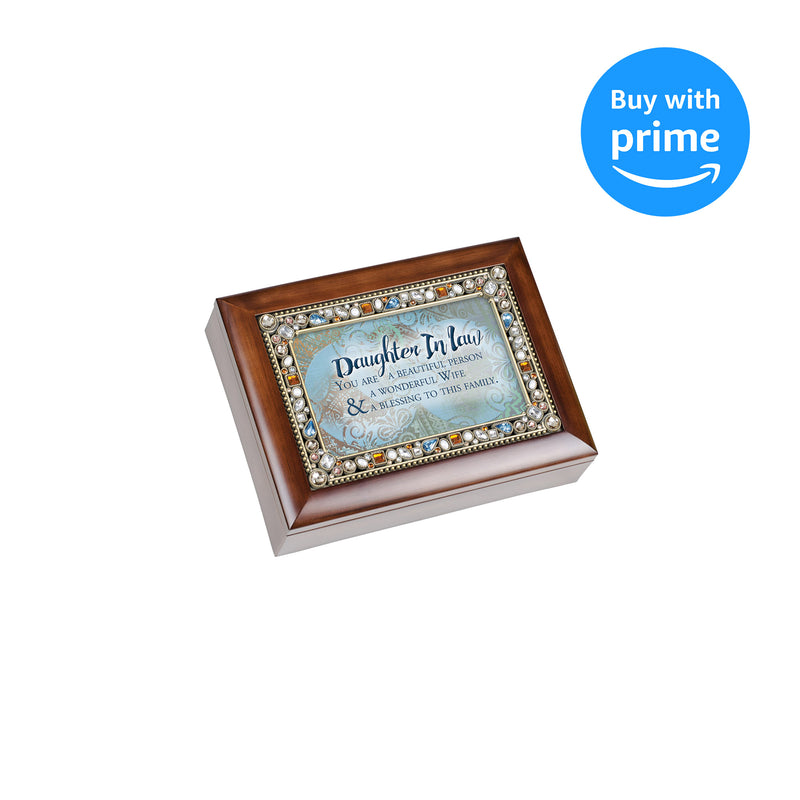 Cottage Garden Daughter in Law Beautiful Person Woodgrain Jewelry Music Box Plays You Light Up My Life