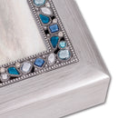 Granddaughter I Love You Brushed Silvertone Blue Jeweled Music Box Plays Wonderful World