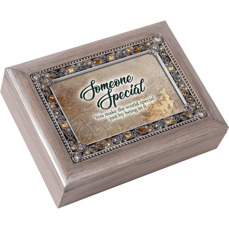 Special Brushed Pewter Music Box Plays That's What Friends Are For