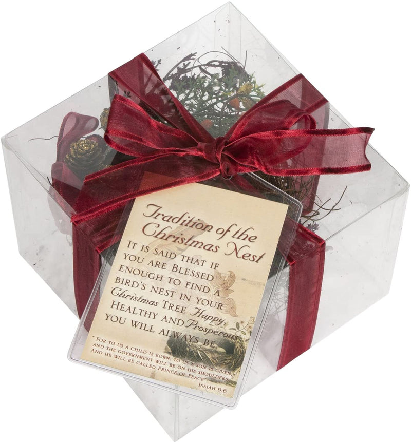 Cottage Garden Legend of Nest Inspirational Red and Brown Gift Box with Ribbon and Tag