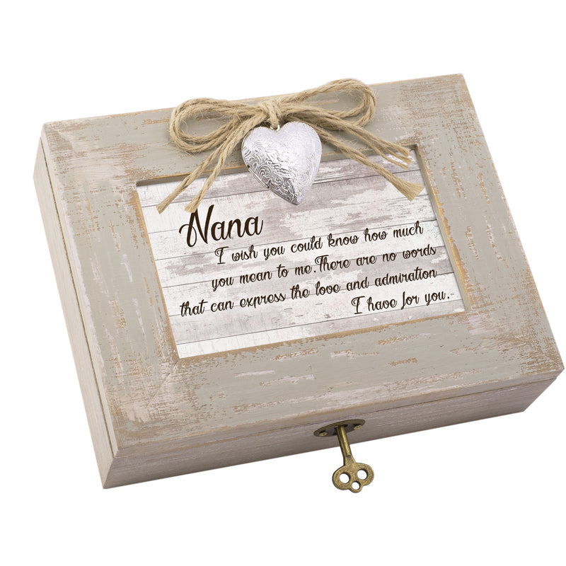 Cottage Garden Nana Love I Have Natural Taupe Wood Locket Music Box Plays You Light Up My Life