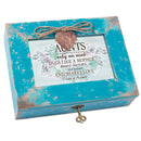 Cottage Garden Aunts Like A Sister Friend Teal Distressed Locket Music Box Plays Edelweiss
