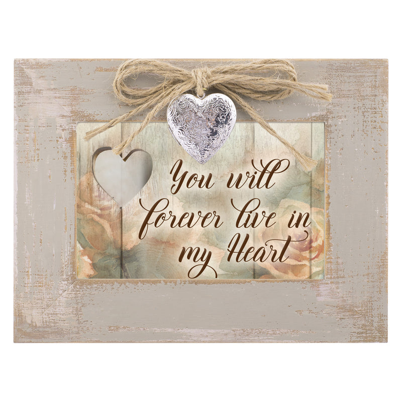 Cottage Garden You Will Forever Live in Heart Natural Taupe Wood Locket Music Box Plays Edelweiss