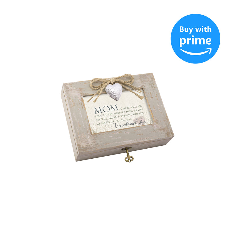 Cottage Garden Mom Taught What Matters Most Natural Taupe Jewelry Music Box Plays Wind Beneath My Wings
