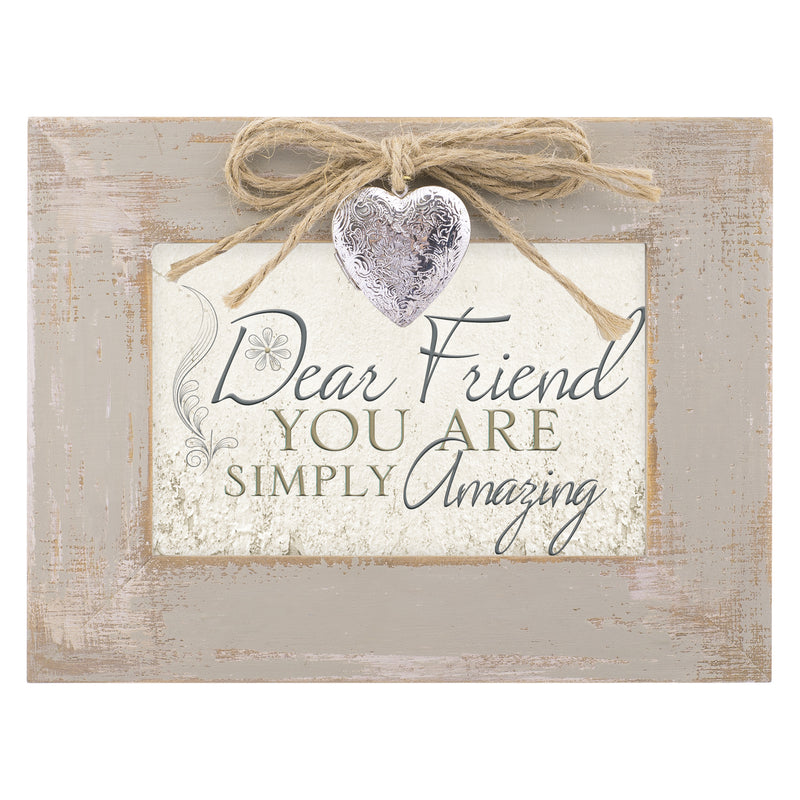 Cottage Garden Friend Amazing Distressed Wood Locket Jewelry Music Box Plays Tune That's What Friends are for