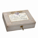 Cottage Garden Friend Amazing Distressed Wood Locket Jewelry Music Box Plays Tune That's What Friends are for