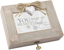 Cottage Garden You Make My Heart Smile Natural Taupe Jewelry Music Box Plays You Light Up My Life