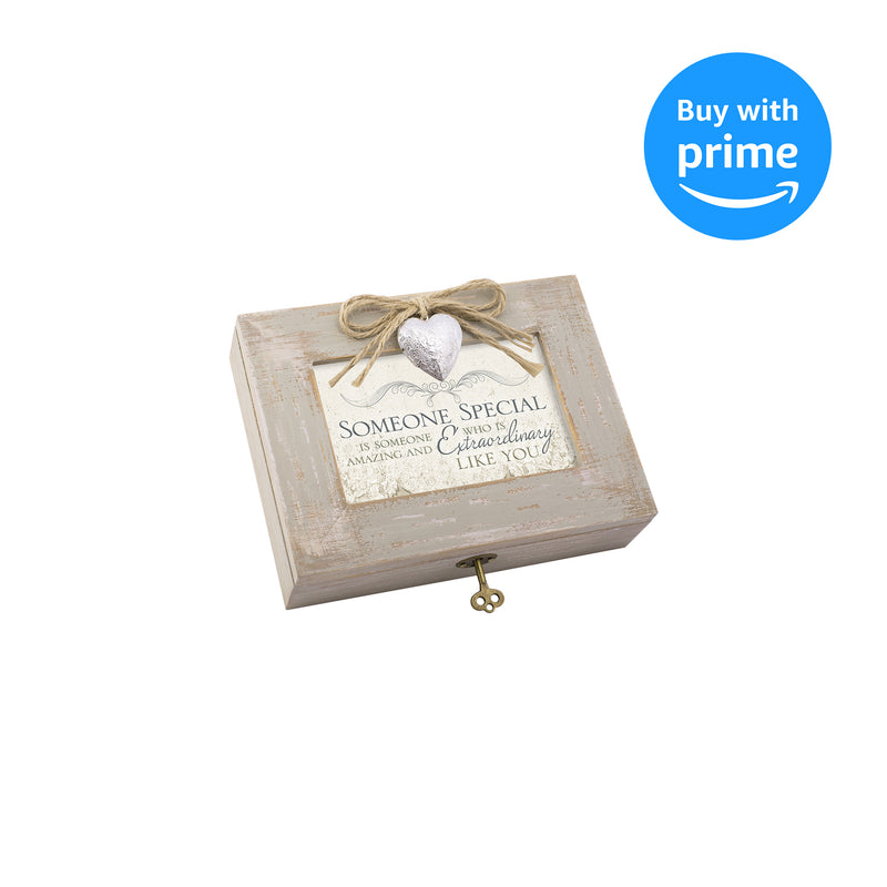 Cottage Garden Someone Special Amazing Natural Taupe Jewelry Music Box Plays Wonderful World