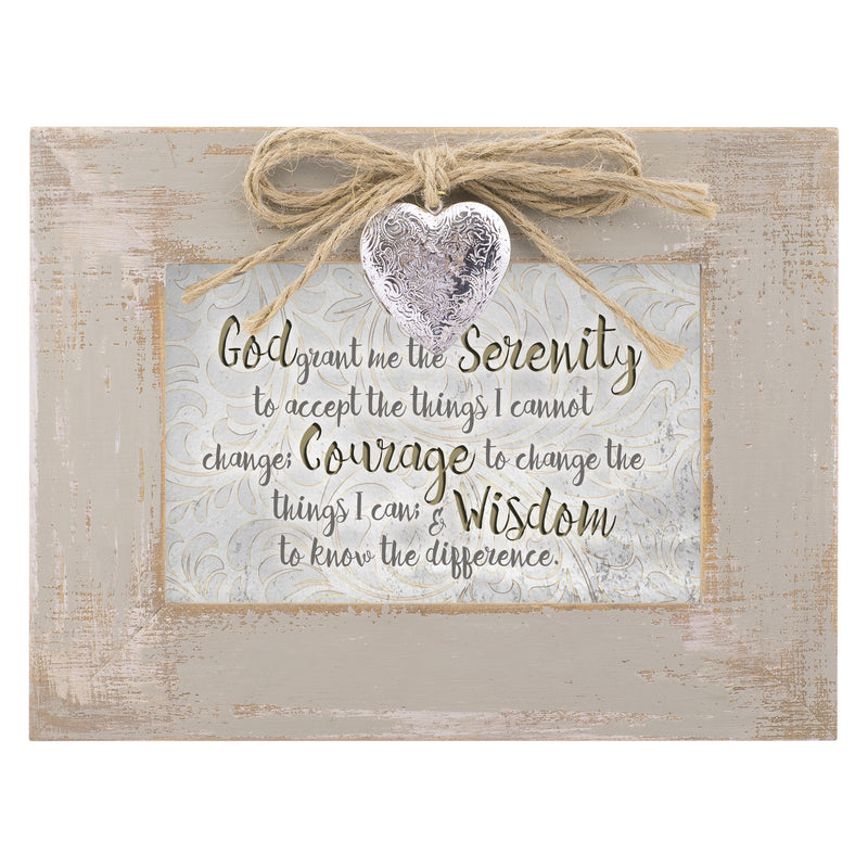 Cottage Garden God Grant The Serenity to Accept Natural Taupe Jewelry Music Box Plays Amazing Grace