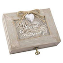 Cottage Garden Life Like Ocean Beautiful Calm Still Ivory Distressed Jewelry Music Box Plays Wonderful World