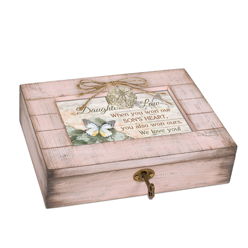 Cottage Garden Daughter in Law Love Blush Pink Distressed Locket Music Box Plays You Light Up My Life