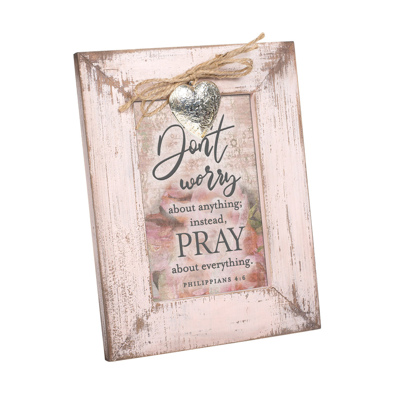 Don't Worry Just Pray Inspirational Blush Pink Locket Picture Frame
