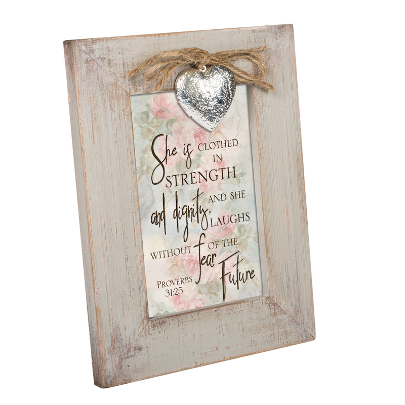Clothed Strength Dignity Natural Taupe Locket Picture Frame