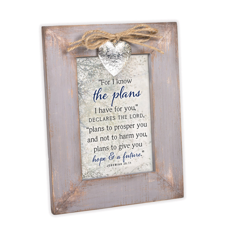 For I Know The Plans Hope Future Grey Locket Picture Frame