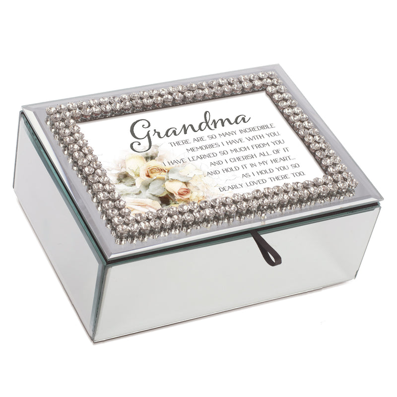 Grandma Memories Rhinestone Mirror Music Box Plays Wonderful World