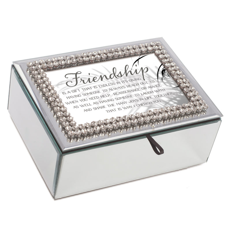 Friends Rhinestone Mirror Music Box Plays That's What Friends Are For