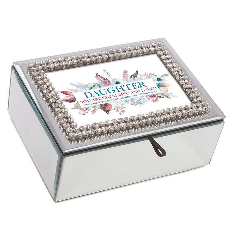 Daughter Loved Rhinestone Mirror Music Box Plays How Great Thou Art