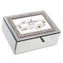 Aunt Dear To My Heart Rhinestone Mirror Music Box Plays Amazing Grace