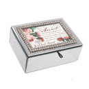 Aunt Joy Rhinestone Mirror Music Box Plays How Great Thou Art