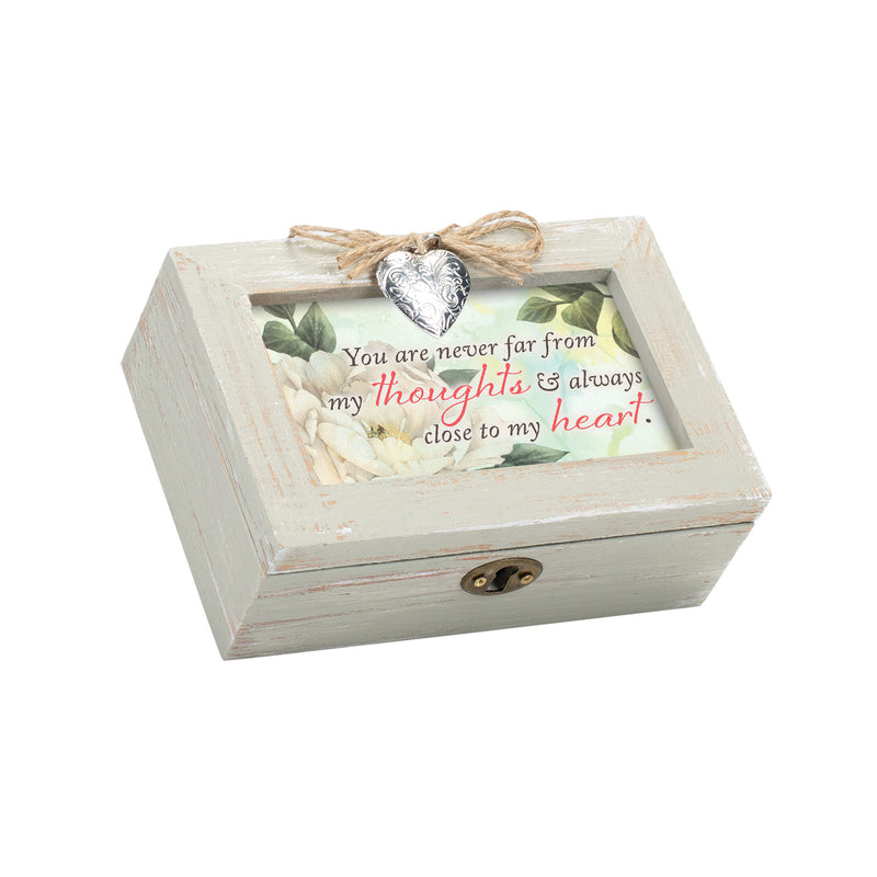 Cottage Garden Always Close Heart Natural Wood Locket Petite Music Box Plays That's What Friends are for
