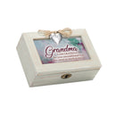 Grandma Wood Distressed Locket Music Box Plays Wind Beneath My Wings