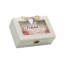 Wood Distressed Locket Music Box Plays That's What Friends Are For