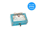 Cottage Garden May The Lord Bless and Keep You Teal Distressed Jewelry Music Box Plays How Great Thou Art