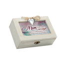 Mom Angel Wood Distressed Locket Music Box Plays Amazing Grace