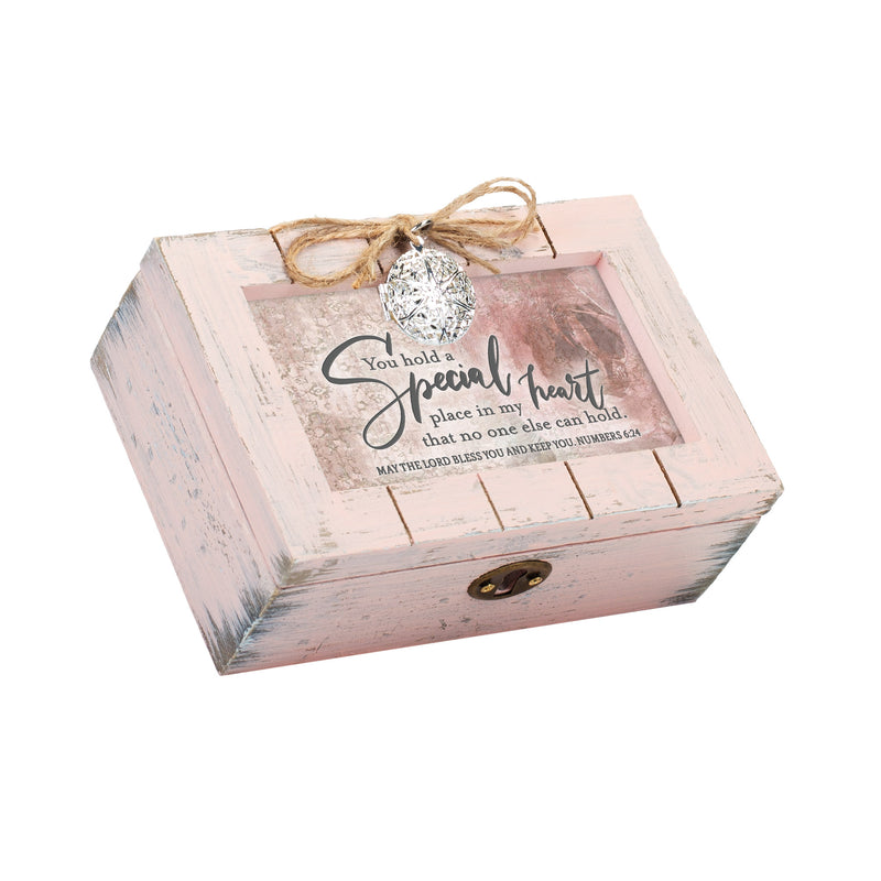 Special Blush Distressed Locket Music Box Plays How Great Thou Art