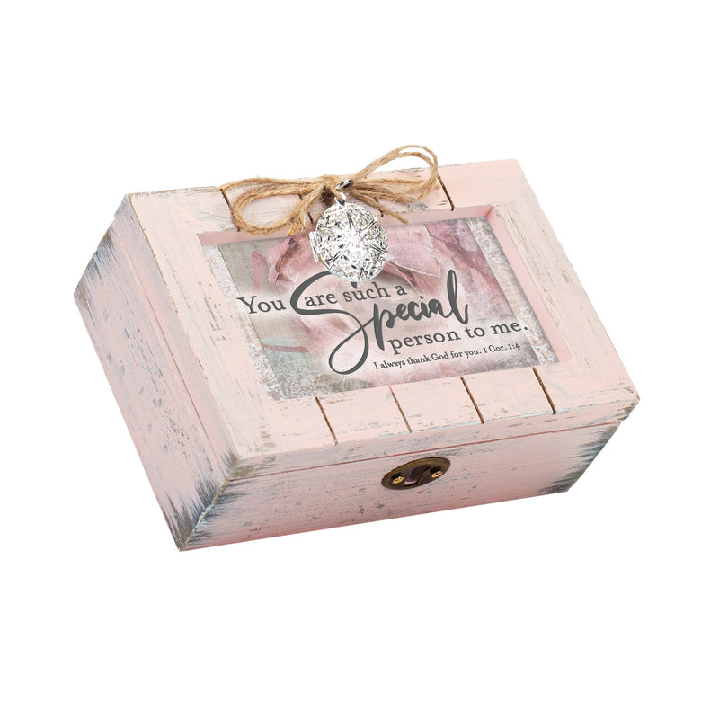 You Are Special Blush Distressed Locket Music Box Plays Amazing Grace